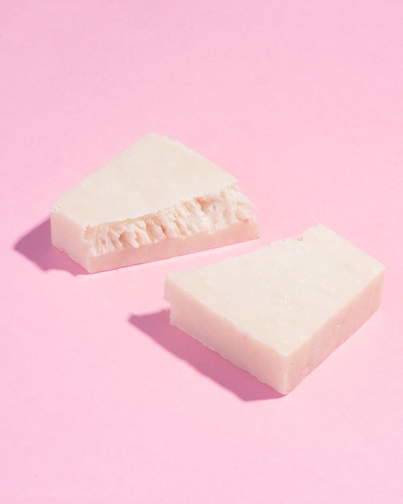 vegan ethical sustainable pink salt soap bar for dull skin
